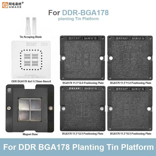 Kit de plataforma magnética para reballing de RAM DDR de portátiles AMAOE BGA78 y BGA178