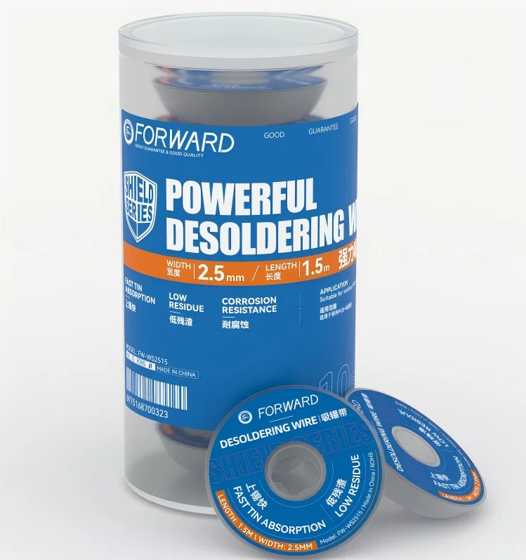 FORWARD FW-WS1515/2015/2515 Desoldering Wire 10Pc/Roll Low Residue for Mobile Phone BGA Soldering Wick Fast Tin Repair Tools kit