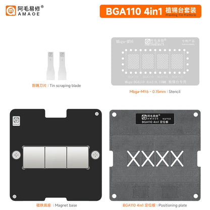 AMAOE BGA110 4-in-1 iPhone NAND Flash Magnetic Reballing Platform Kit