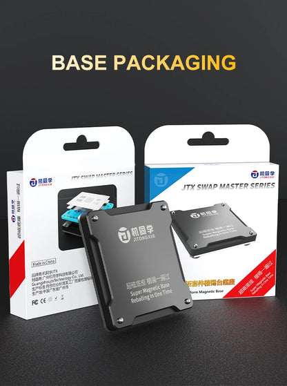 JTX SWAP MASTER Stencil Kit for IPhone 8-16 Pro/Max Super Magnetic Reballing Platform with Magnetic Base Repair Tools