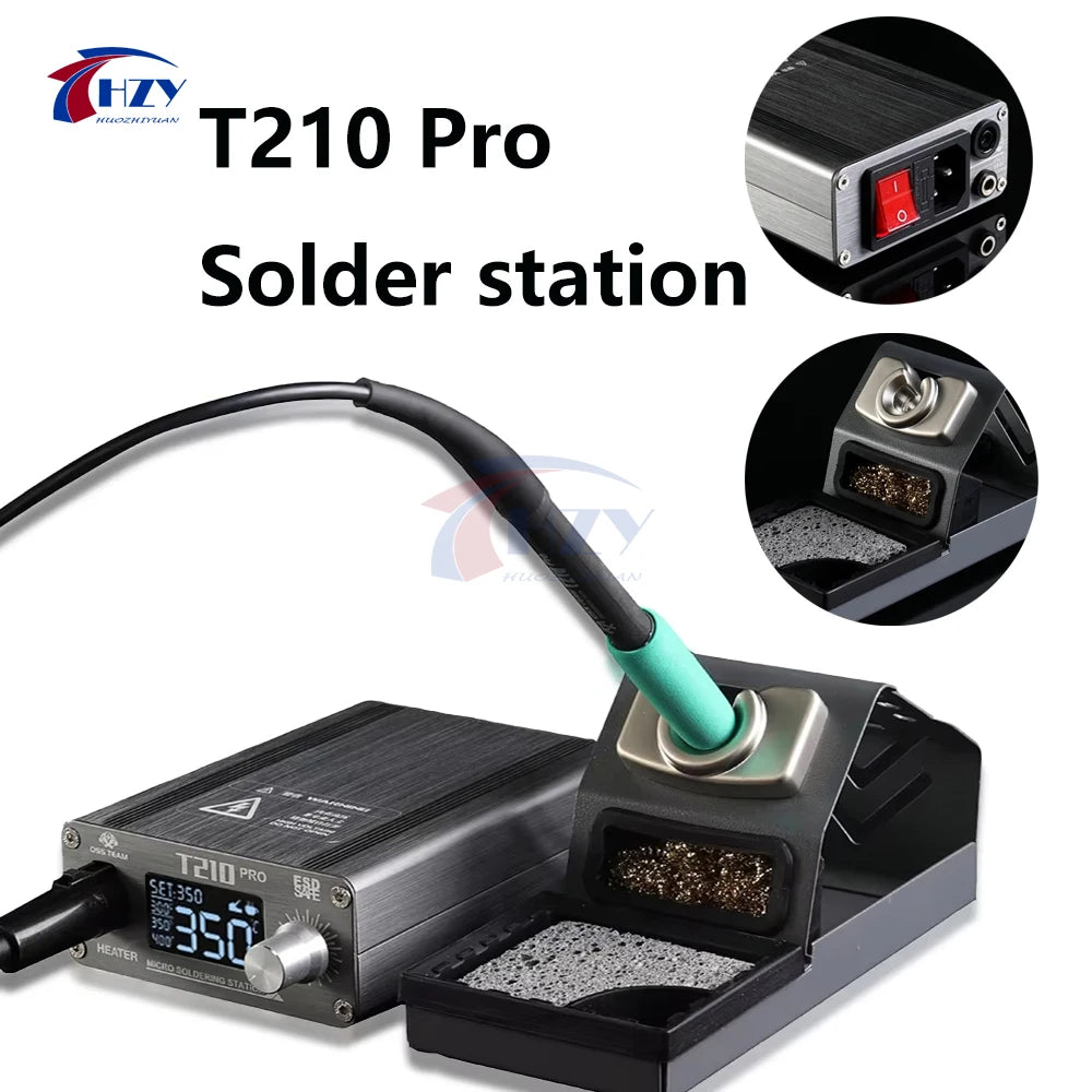 Estación de soldadura OSS T210 PRO de 75 W con encendido inteligente y calentamiento rápido para reparación de precisión, soldadura y retrabajo de PCB, CI y cables voladores