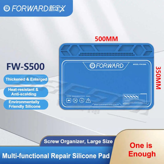 Forward FW-S500 Alfombrilla de trabajo de silicona aislante térmica para reparación de teléfonos móviles con organizador de tornillos Multifuncional Reparación Mantenimiento P