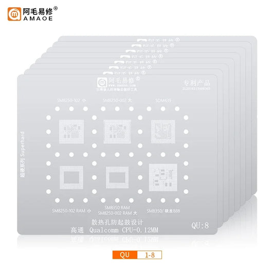Plantilla de reballing BGA para CPU y RAM AMAOE MTK y Qualcomm