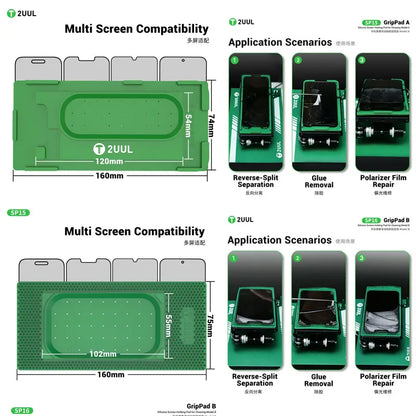 2UUL GripPad A B Silicone Screen Holding Pad Anti Slip Fixed Mat Protect Display for Mobile Phone Screen Cleaning Repair Tools