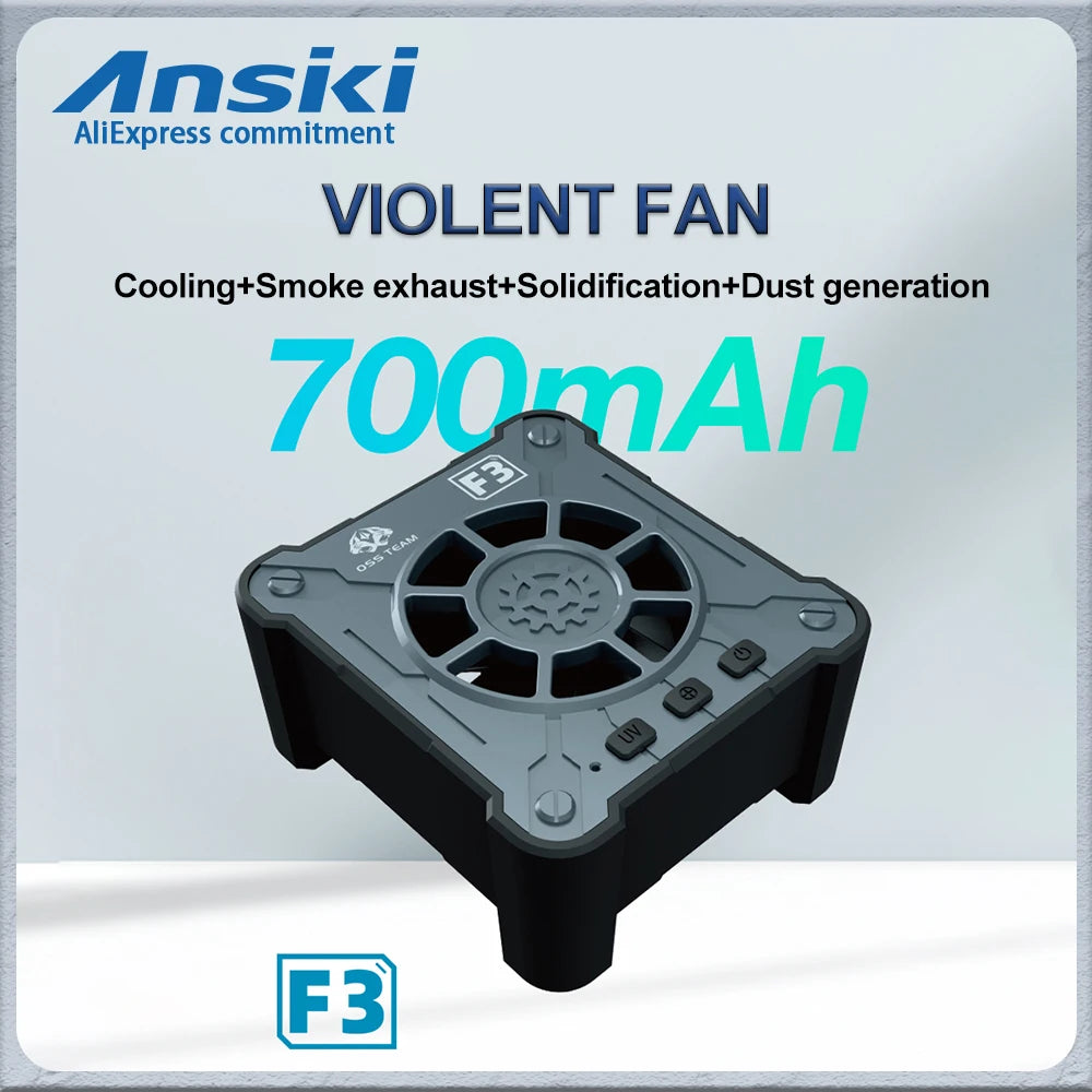 OSS F3 Cooling Curing Fan 3S cooling for Motherboard Fast Heat Dissipation UV Curing Soldering Smoke Exhaust Fan Tools