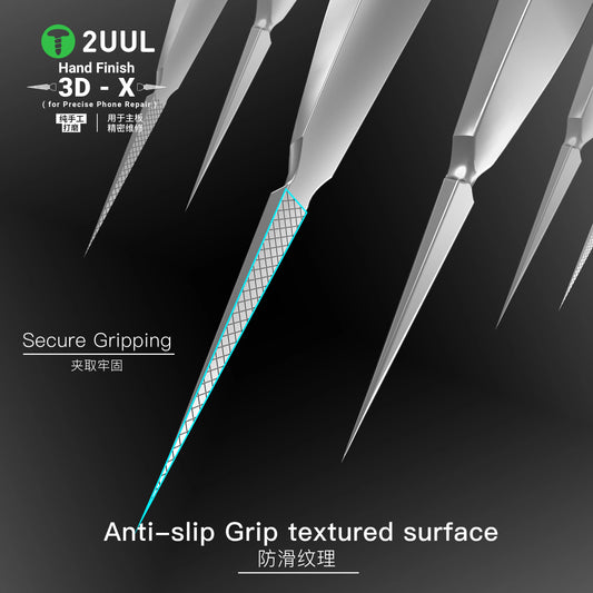 2UUL TW02 3D-X Pinzas de mano para mantenimiento de teléfonos móviles, pinzas de soldadura por puntos de alambre volador, pinzas de micro reparación de chips de CI, herramientas