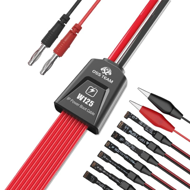 OSS W125 8in1 IP Power Boot Cable Power Line Silicone Cable for IPhone7G-16 Pro Max Battery Activation Detection Repair Tool
