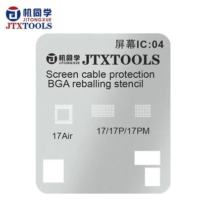 JTX Display Screen IC 11/12/13/14/15/16/17 Pro Max Reballing/Protection Stencil Net LCD Screen IC Cable Tin Planting Stencil