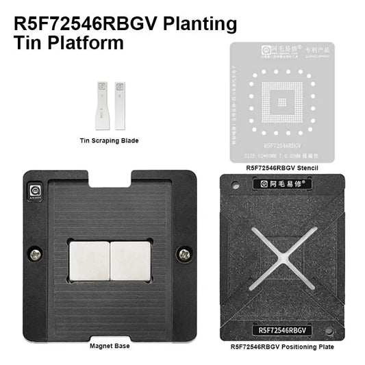 Juego de plataforma magnética Amaoe para reballing de BGA del microcontrolador automotriz Renesas R5F72546RBGV (0,25 mm)