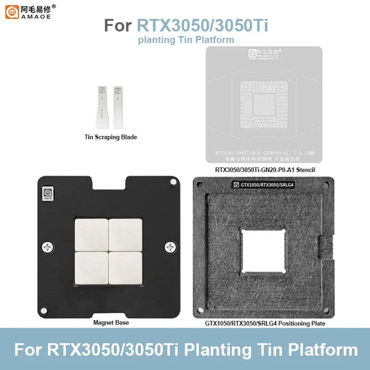 Plataforma magnética de reballing BGA AMAOE para GPU RTX 3050 / 3050 Ti (GN20-P0-A)