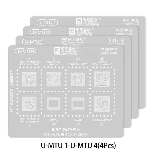 Plantilla universal Amaoe para reballing de CPU BGA de Android (Snapdragon, Dimensity, Kirin)