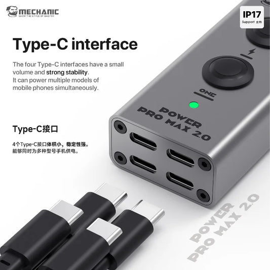 Cable de prueba de alimentación USB-C MECHANIC Power Pro Max 2.0 para iPhone X-17 Pro Max
