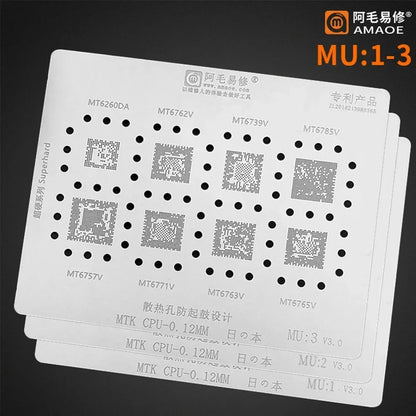 AMAOE Multi-Series Smartphone & Tablet BGA Reballing Stencil Sets (0.12mm)