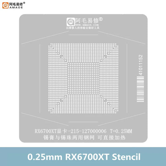 Kit de plataforma magnética para reballing BGA (0,25 mm) de la GPU AMAOE AMD Radeon RX 6700 XT