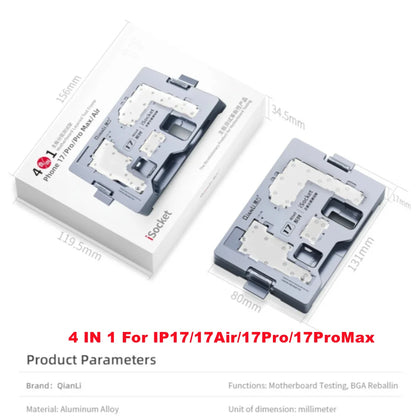 QIANLI ISocket 4IN1 for iPhone X 11 12 13 14 15 16 17 Pro Max Motherboard Test Fixture Double-deck Motherboard Function Tester