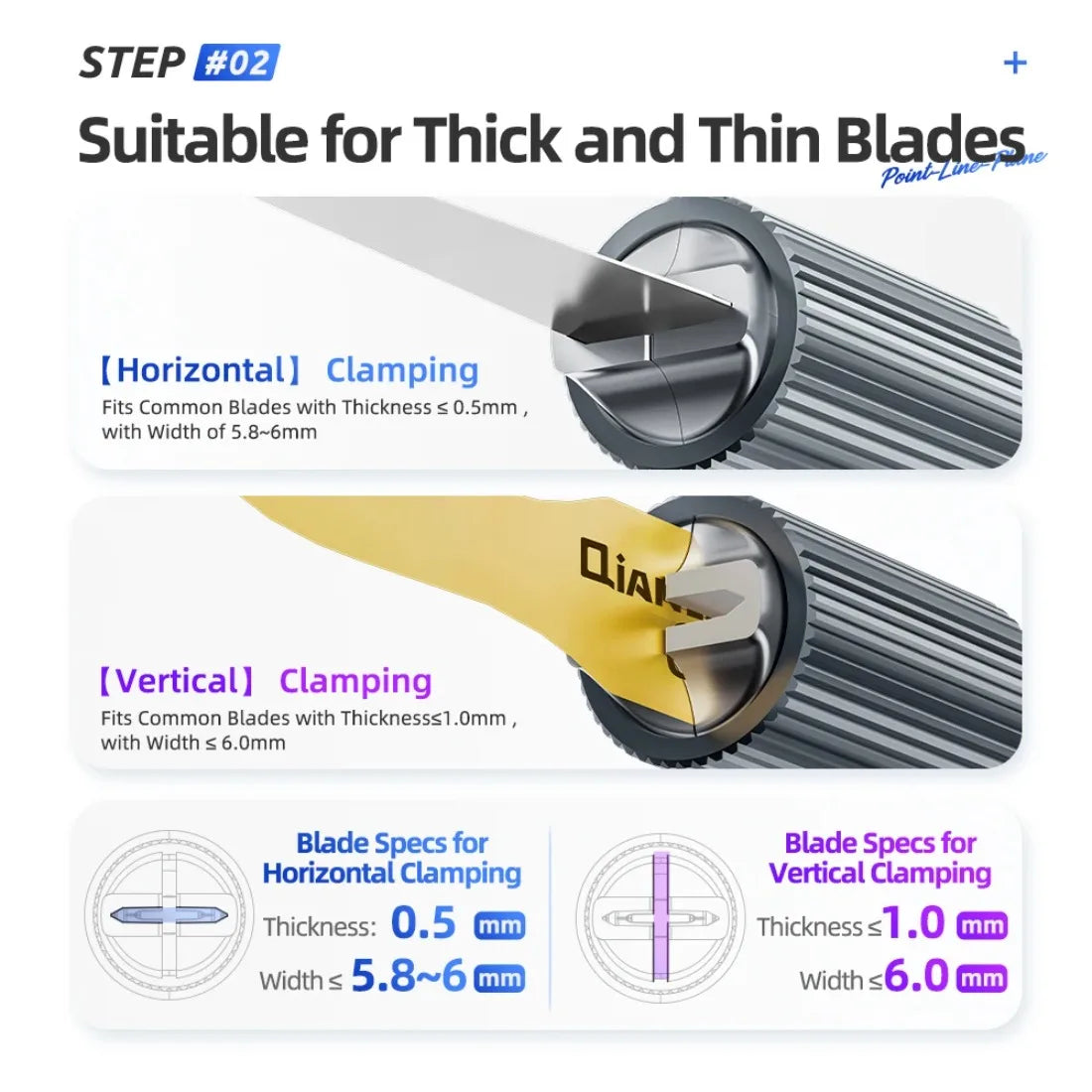 Qianli Dot-Line-Plane Dual-ends Handle for Mobile Phone Mainboard PCB Repair Solder Removal Adhesive Removal Blade Handle Tool