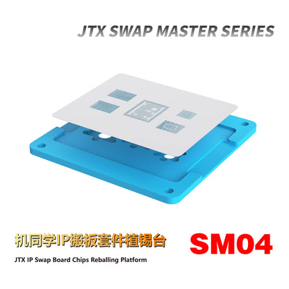 JTX SWAP MASTER Stencil Kit for IPhone 8-16 Pro/Max Super Magnetic Reballing Platform with Magnetic Base Repair Tools