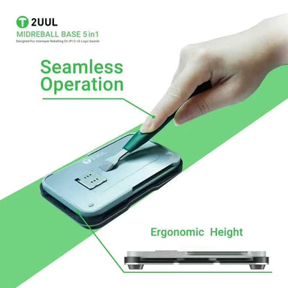 2UUL BH13 Midreball Base 5 IN 1 Designed for Interlayer Reballing on Phone 12-16 Series Logic Boards Super-Strength Magnetic