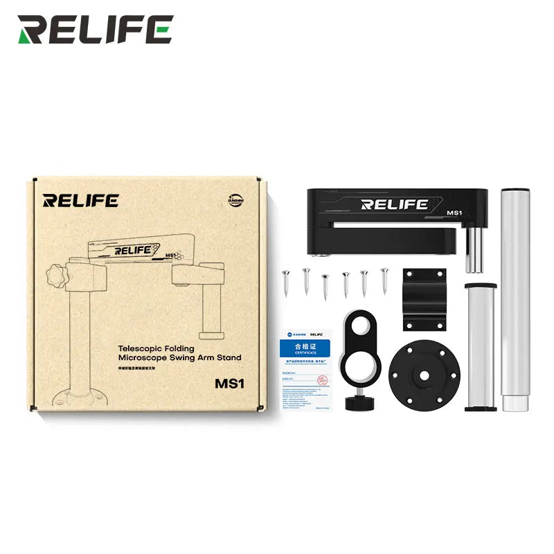 RELIFE MS1 360° Rotating Folding Stand Swing Arm Wall-mountable Upright Compatible for Various Models of Microscopes Repair tool