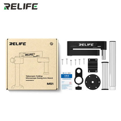RELIFE MS1 360° Rotating Folding Stand Swing Arm Wall-mountable Upright Compatible for Various Models of Microscopes Repair tool