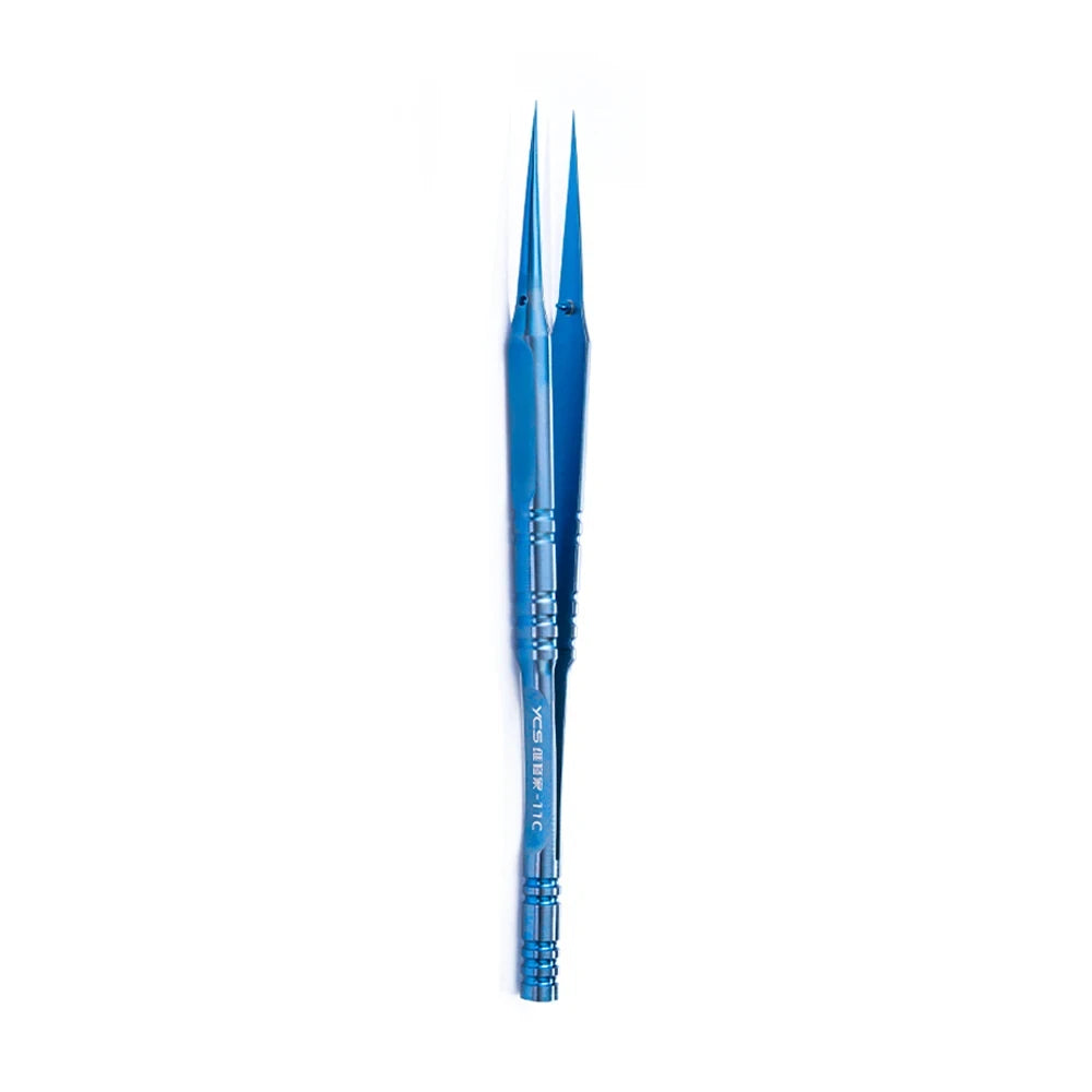 YCS Repair Titanium Alloy Curved Pointed Tweezers for Mobile Phone Computer Motherboard Chip Flying Wire Clamping Tweezers Tool