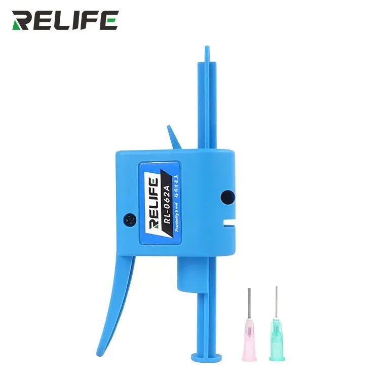 RELIFE 10-60cc Manual Solder Flux Dispenser Universal Welding Oil  Extruder UV Paste Needle Booster Glue Propulsion Syringe Tool