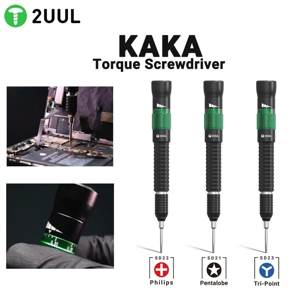 2UUL KAKA Adjustable Torque Screwdriver with Pentagonal 0.8 Cross 1.2 Y 0.6 Tool Precision Screwdriver Phone Disassembly Repair