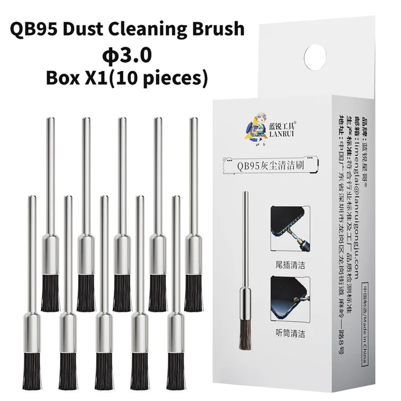 Lanrui 2.35mm/3.0mm 10PCS/BOX QB95 Dust Cleaning Brush Used To Clean Dust From Motherboards Tailports Earphones Speakers