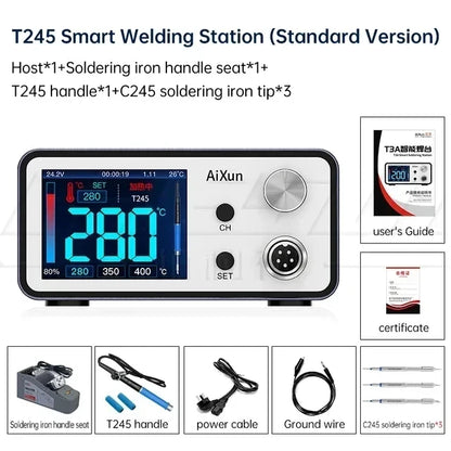 Aixun 200W T3A Smart Soldering Station Supports T12/T245 Handle for Motherboard PCB BGA Welding Repair Soldering Station Tools