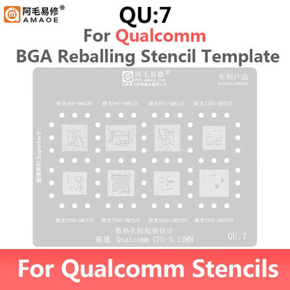Amaoe QU1-QU8 Qualcomm Snapdragon CPU BGA Reballing Stencil Set