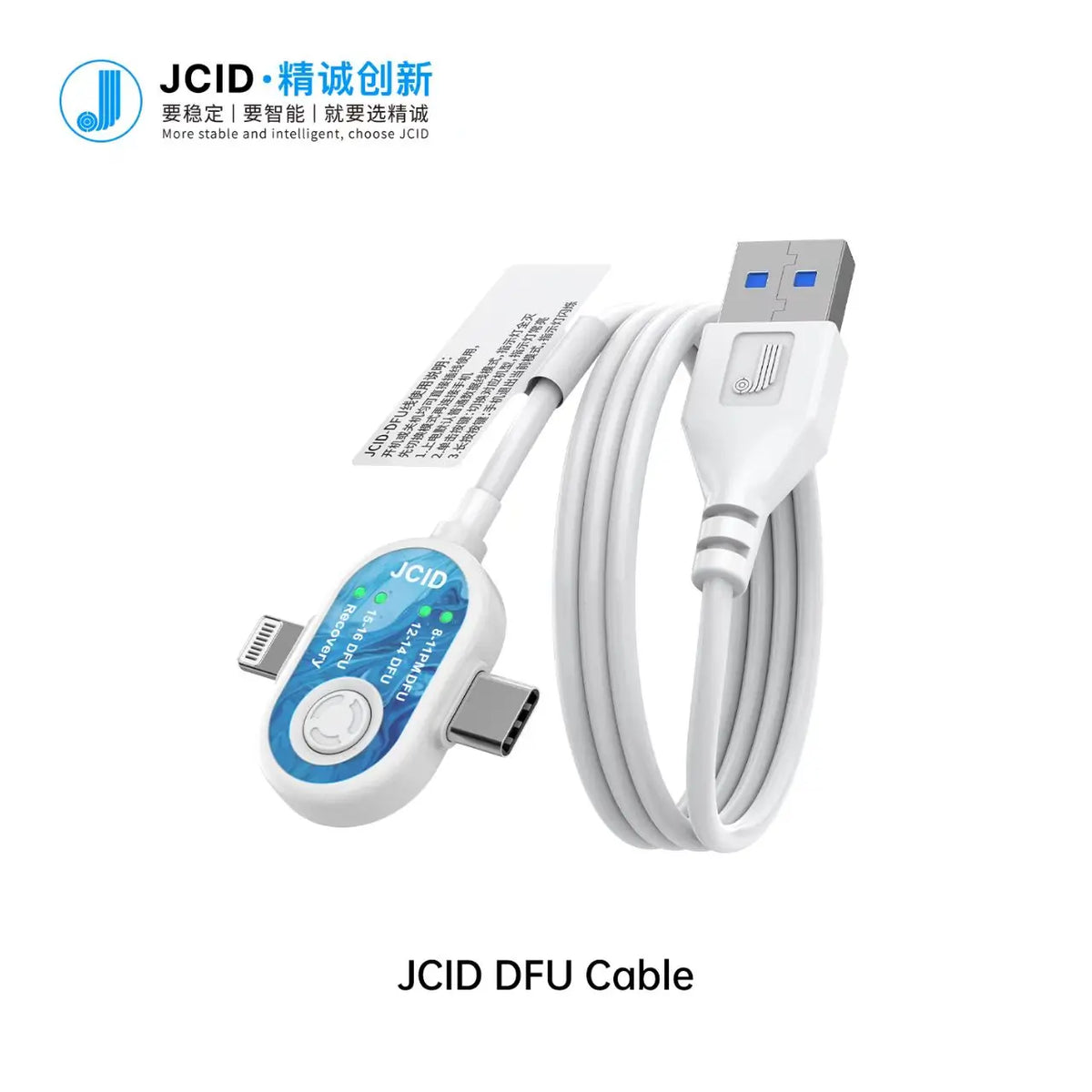 JCID DFU Cable For iPhone 8-16 Series For Android Auto DFU Without Button or Device Disassembly, Enables Deep Flashing