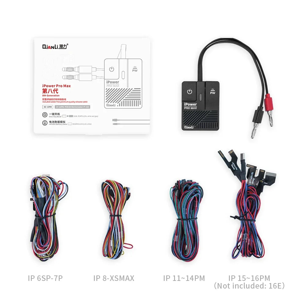 Qianli IPower Pro Max DC Power Supply Test Cable for iPhone 6 6s 7 7s 8 8s X XS Max 11 12 13 14 15 16 Pro Max One-Button Boot