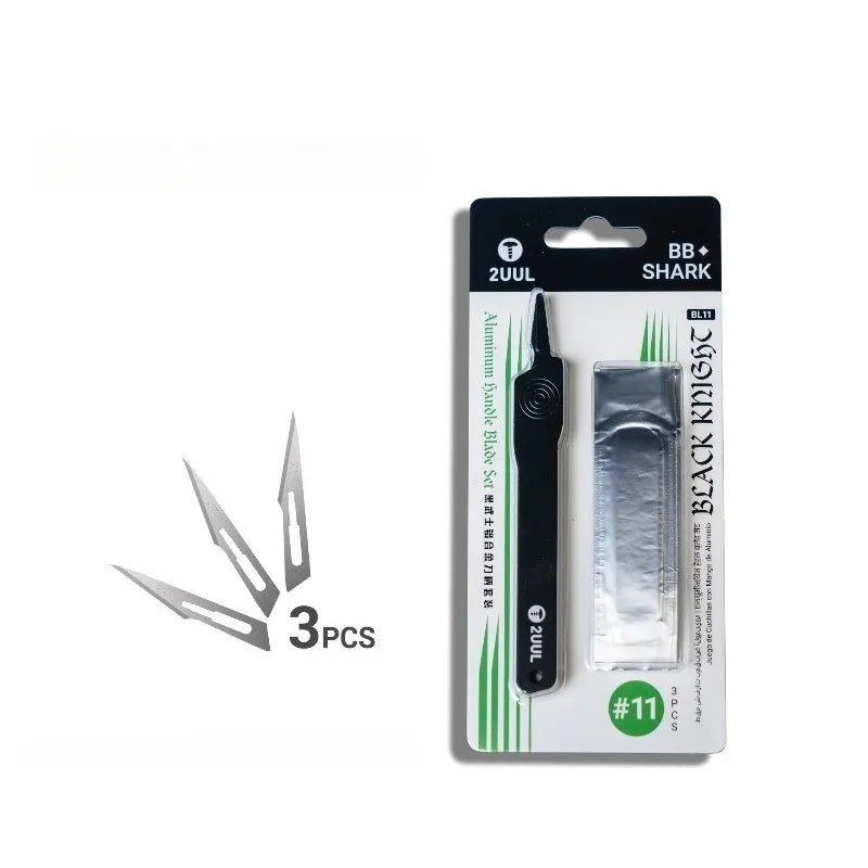2UUL BL11 BBshark Black Knight Aluminum Handle Blade Set Fast Blade Change Scalpel for Precise PCB&Phone Cutting