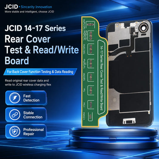 JCID 14-17 Series Rear Cover Test Read Write Board Data Repair Tool for iPhone 14 15 16 17 V1S Pro V1S Plus V1SE Flex Cable