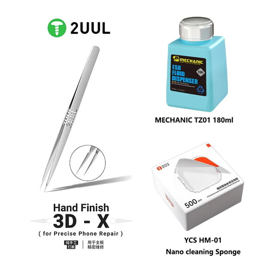 2UUL TW02 3D-X Pinzas de mano para mantenimiento de teléfonos móviles, pinzas de soldadura por puntos de alambre volador, pinzas de micro reparación de chips de CI, herramientas