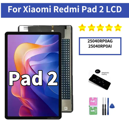 11" New For Xiaomi Redmi Pad 2 LCD Display Touch Screen Digitizer Assembly 25040RP0AG, 25040RP0AI Display Replacement