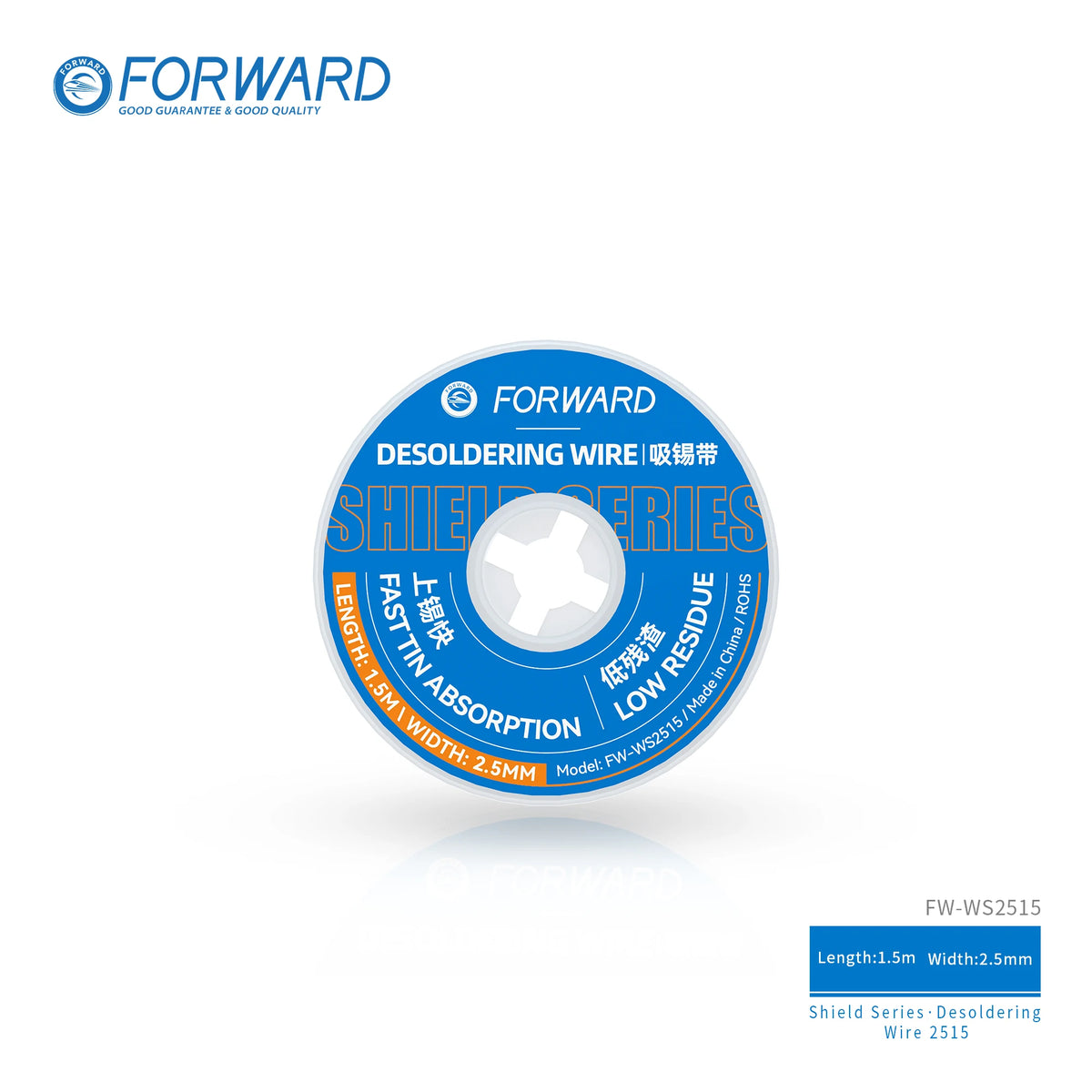 FORWARD FW-WS1515/2015/2515 Desoldering Wire 10Pc/Roll Low Residue for Mobile Phone BGA Soldering Wick Fast Tin Repair Tools kit