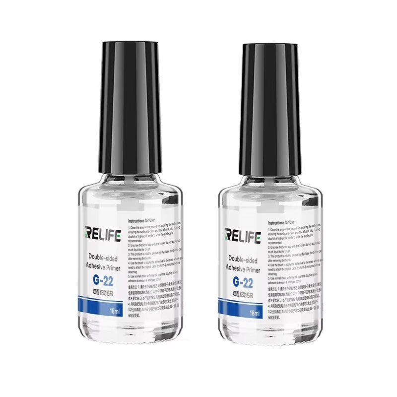 RELIFE G-22 18ml Double-sided Adhesive Primer Built-in Brush Threaded Mouth for Phone Frame Car Plastic Glass Repair