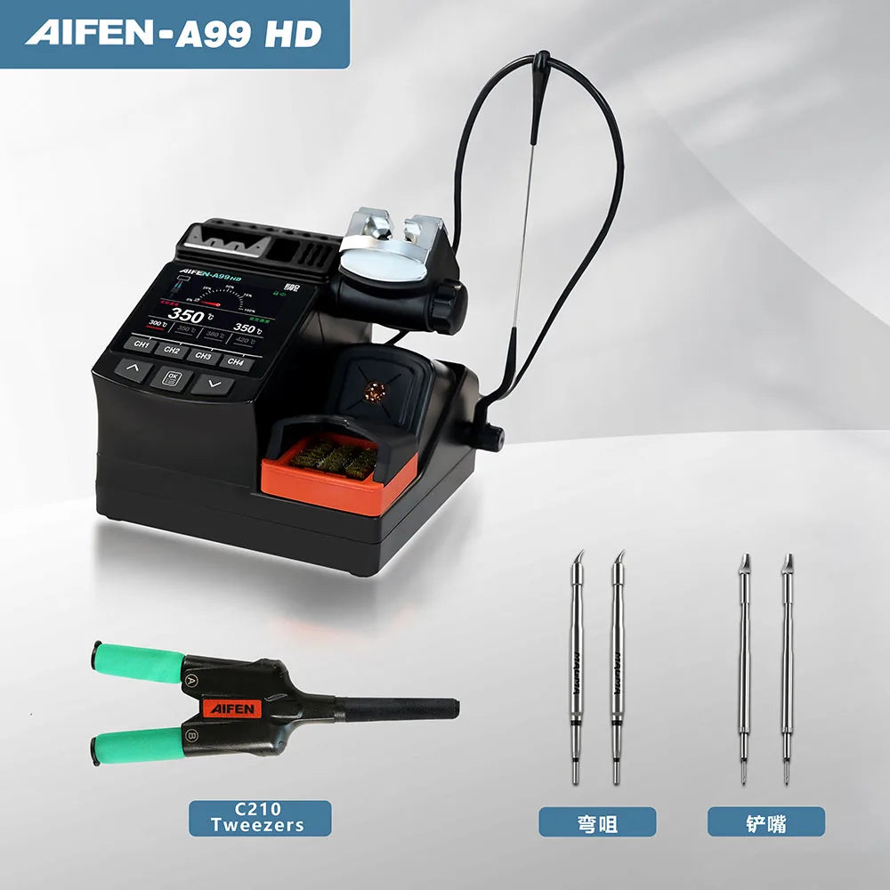 AIFEN A99HD Precision Tweezers Soldering Iron Station Compatible with C210/C245 Handle for Microscope Soldering Electronics