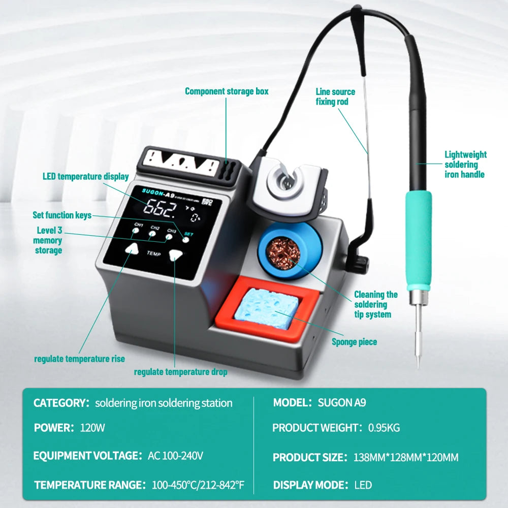 SUGON A9 Soldering Station Compatible With 210/245/115 Handle Welding Repair Station Suitable For Mobile Phone BGA PCB Repair