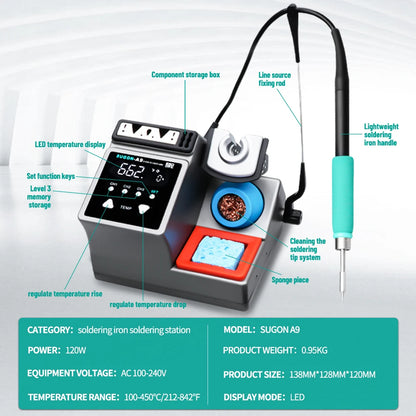 SUGON A9 Soldering Station Compatible With 210/245/115 Handle Welding Repair Station Suitable For Mobile Phone BGA PCB Repair
