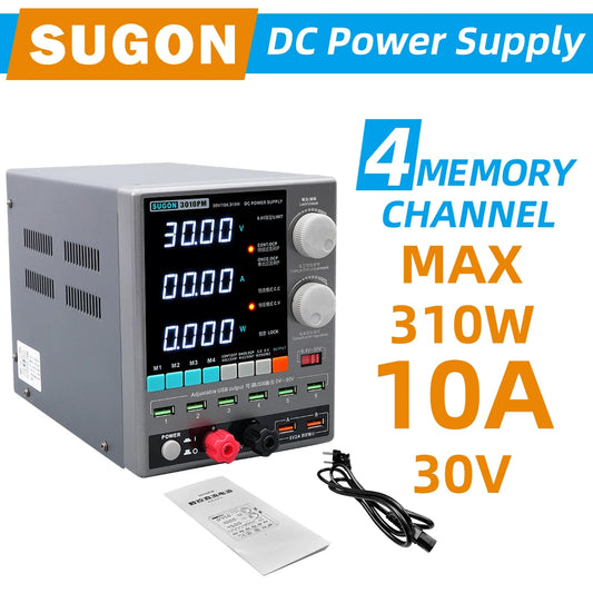 Fuente de alimentación de CC programable SUGON 3010PM, 30 V 10 A, 110 V/220 V