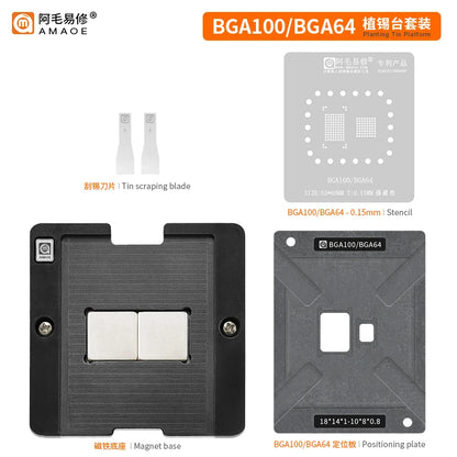 Plataforma de reballing eMMC AMAOE Car Audio BGA100/BGA64