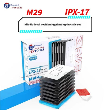 JTX M29 Juego de plataforma de plantado de estaño de posicionamiento de nivel medio para IP X~17PM JUEGO COMPLETO Fuerte succión magnética de juntas soldadas