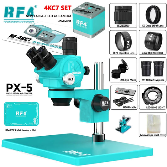 RF4 PX-5 Trinocular Microscope Camera Kit Options