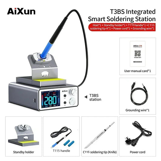 AIXUN T3BS 75W Fast Heat Soldering Station T115/T210 Handle C210 C115 Tip For Phone SMD BGA Circuit Board Repair Tools