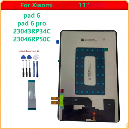 LCD Display For Xiaomi Pad 6 Mi Pad 6 Pro 11" 23043RP34C 23046RP50C LCD Display Touch Screen Digitizer Glass Assembly Repair