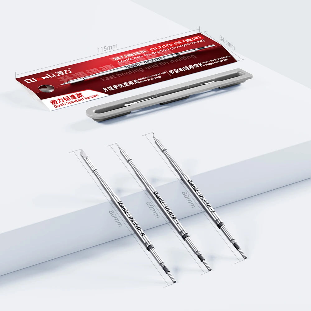 Qianli QL-210 Series Precision Soldering Iron Tip I/J/K Fast Heating Multi-layer Plating Anti-oxidation Precision Soldering Tips