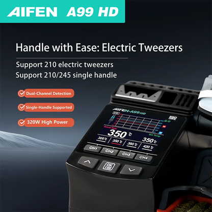 AIFEN A99HD Precision Tweezers Soldering Iron Station Compatible with C210/C245 Handle for Microscope Soldering Electronics