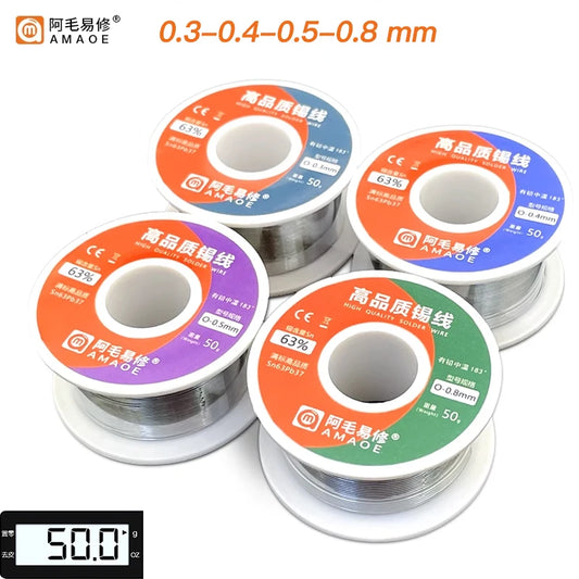 Hilo de soldadura con núcleo de colofonia AMAOE Sn63/Pb37, 55 g